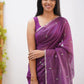 Elegant Contrast Jacquard Lilan Slab Cotton Saree