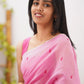 Elegant Contrast Jacquard Lilan Slab Cotton Saree