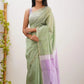 Elegant Contrast Jacquard Lilan Slab Cotton Saree