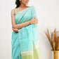 Elegant Contrast Jacquard Lilan Slab Cotton Saree