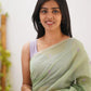 Elegant Contrast Jacquard Lilan Slab Cotton Saree