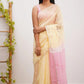 Elegant Contrast Jacquard Lilan Slab Cotton Saree
