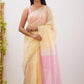 Elegant Contrast Jacquard Lilan Slab Cotton Saree