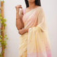 Elegant Contrast Jacquard Lilan Slab Cotton Saree