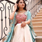 Designer Draped Skirt, Tube Blouse & Shrug