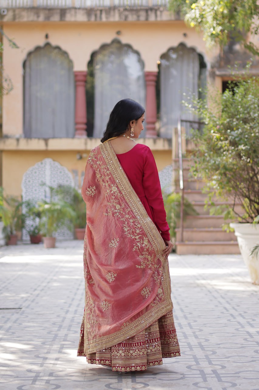 Premium Sequins Embroidered Gowns & Dressess & Dresses with Designer Dupatta