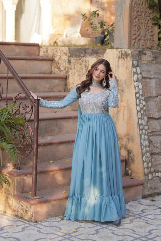 Perfect Partywear Gowns & Dressess & Dresses with Dupatta – Full Sleeves