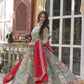 Digital Printed Russian Silk Gowns & Dressess & Dresses with Embroidered Dupatta