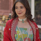 Digital Printed Russian Silk Gowns & Dressess & Dresses with Embroidered Dupatta
