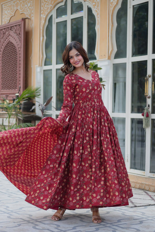 Premium Pure Cotton Suit Set – Top, Bottom & Dupatta