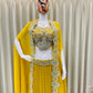 Georgette Blouse, Skirt & Koti Set with Sequins & Diamond Work