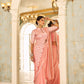 Premium Ready-to-Wear Chinon Drape Saree with Embroidered Blouse