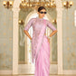 Premium Ready-to-Wear Chinon Drape Saree with Embroidered Blouse