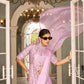 Premium Ready-to-Wear Chinon Drape Saree with Embroidered Blouse