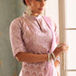 Premium Ready-to-Wear Chinon Drape Saree with Embroidered Blouse