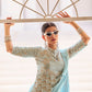 Premium Ready-to-Wear Chinon Drape Saree with Embroidered Blouse