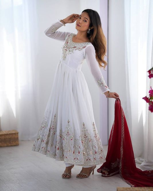Heavy Designer Party Wear Gowns & Dressess & Dresses with Dupatta – Multy Thread Embroidery & Sequence Work