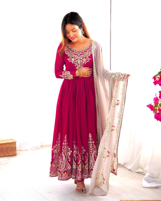 Heavy Designer Party Wear Gowns & Dressess & Dresses with Dupatta – Multy Thread Embroidery & Sequence Work