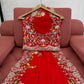 Red Designer Faux Georgette Saree with Thread & Sequence Work