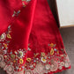 Red Designer Faux Georgette Saree with Thread & Sequence Work