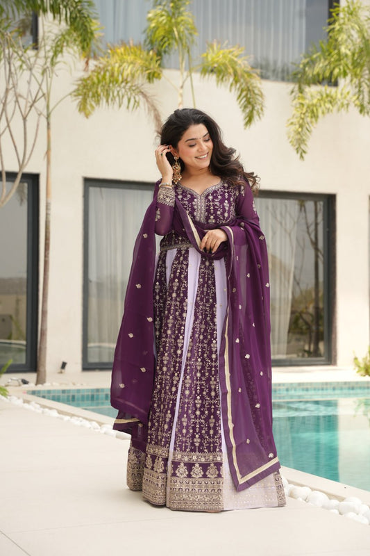 Luxury Zari & Sequins Embroidered Gowns & Dressess & Dresses with Dupatta