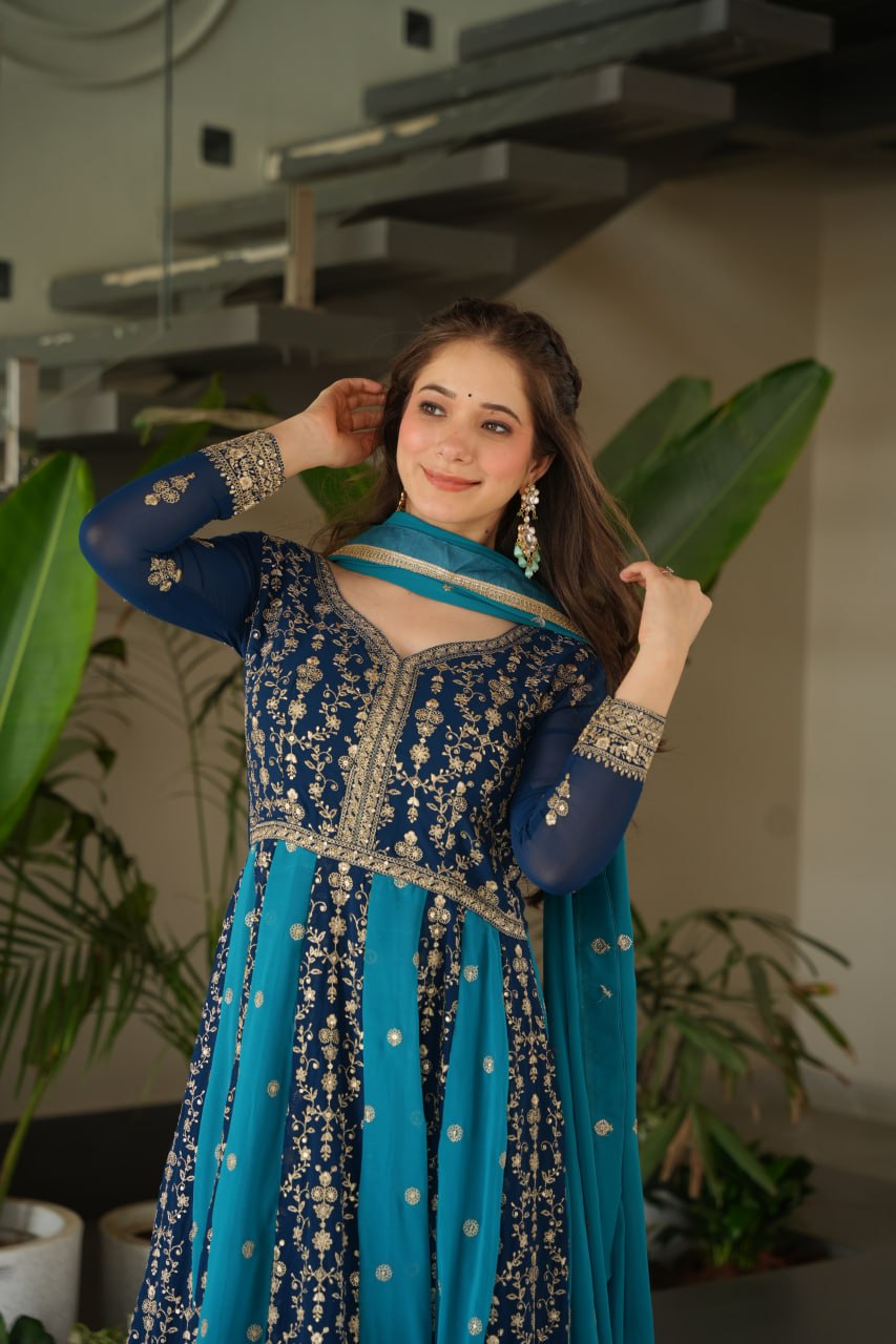 Luxury Zari & Sequins Embroidered Gowns & Dressess & Dresses with Dupatta