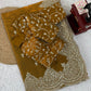 Designer Fendi Chiffon Saree with Sequins & Thread Embroidery