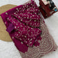 Designer Fendi Chiffon Saree with Sequins & Thread Embroidery