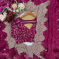Designer Fendi Chiffon Saree with Sequins & Thread Embroidery