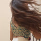 Designer Draped Skirt, Tube Blouse & Shrug