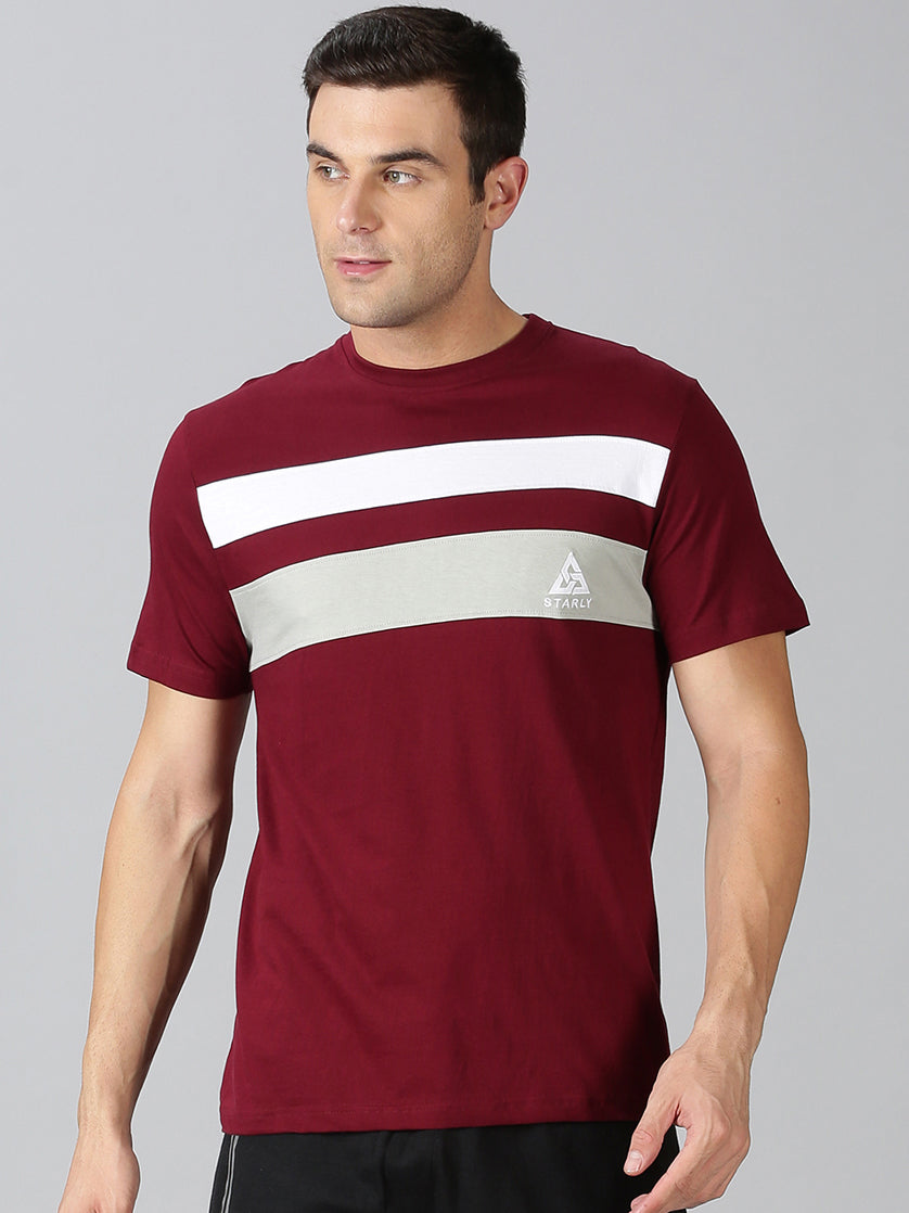 Men's Half Sleeve T-Shirt : Maroon