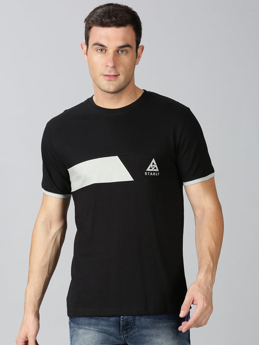 ColourBlocked T-Shirt: Black
