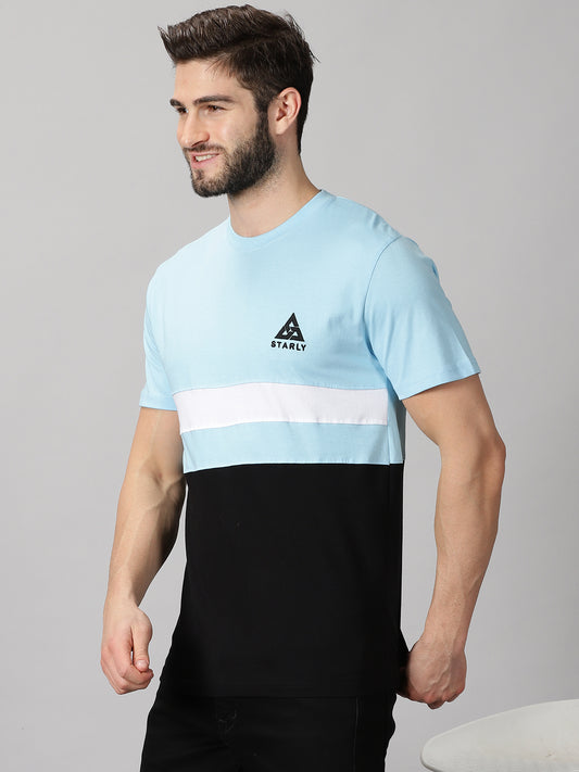 ColourBlocked T-Shirt: Sky-Blue