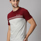 ColourBlocked T-Shirt: Maroon-Grey