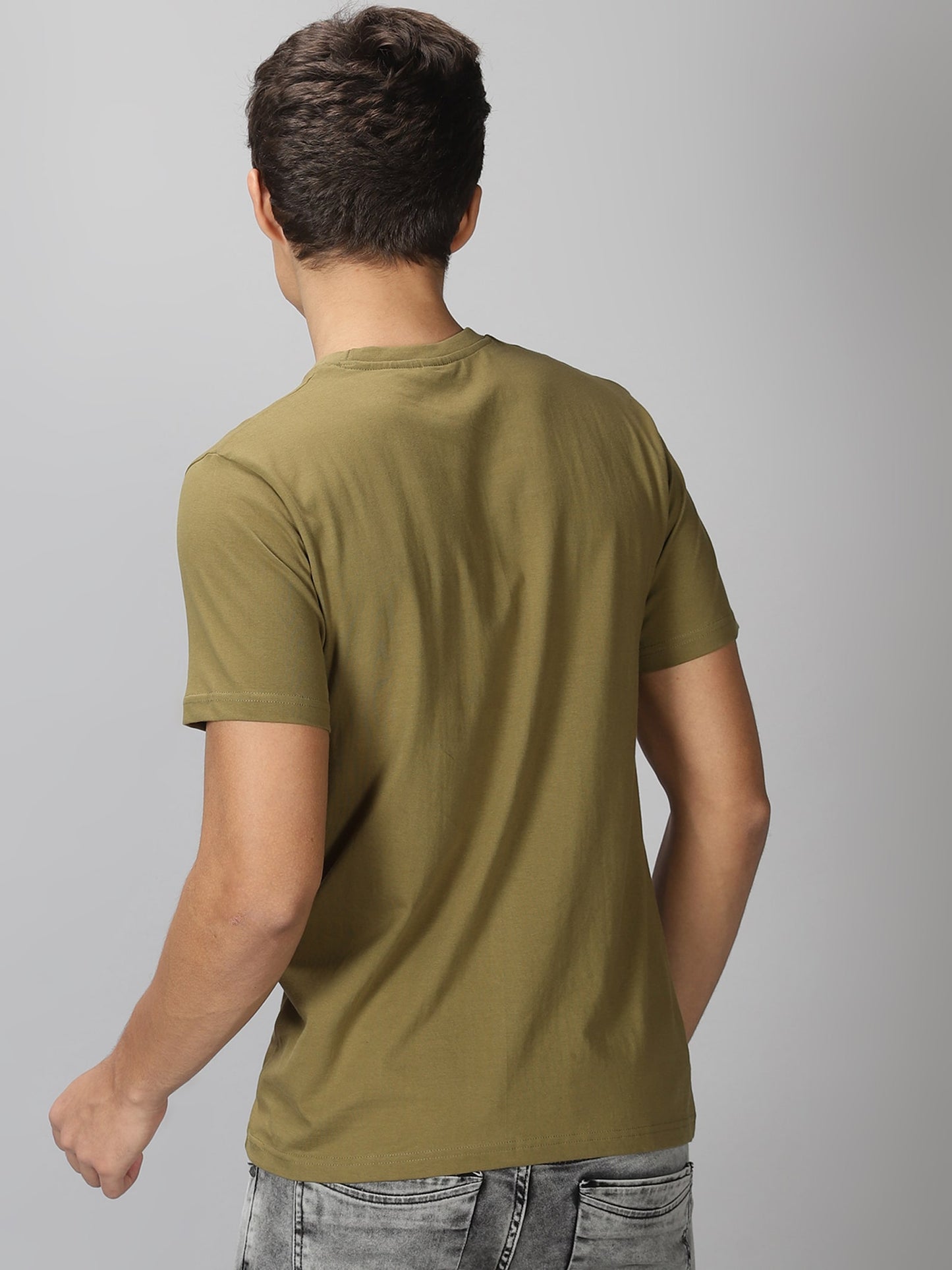 Men's Half Sleeve T-Shirt : Olive Green