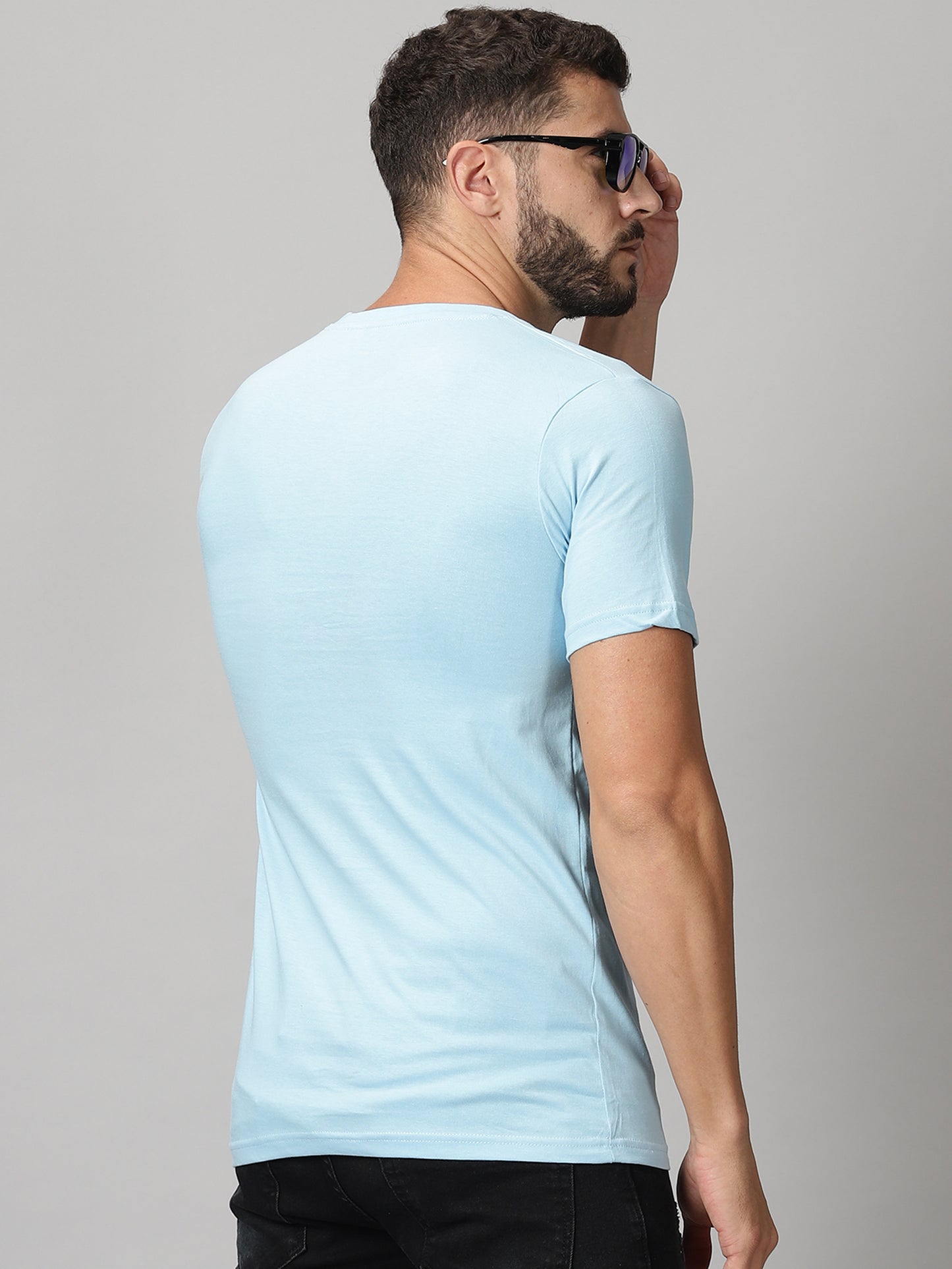 ColourBlocked T-Shirt: Sky-Blue