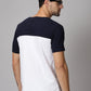 ColourBlocked T-Shirt: Navy Blue-White