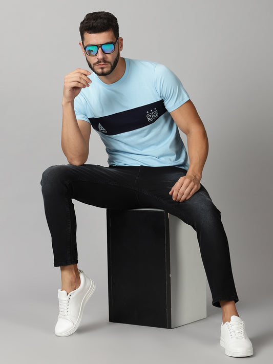 ColourBlocked T-Shirt: Sky-Blue