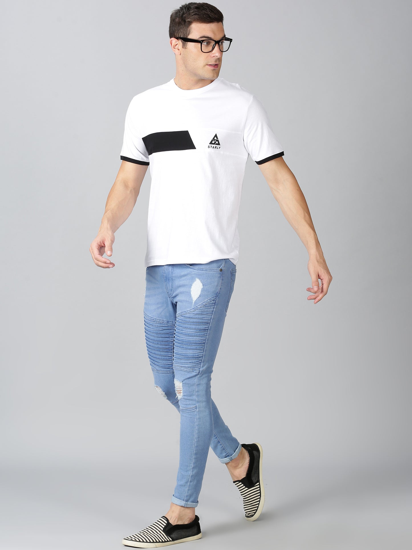 ColourBlocked T-Shirt: White