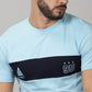 ColourBlocked T-Shirt: Sky-Blue